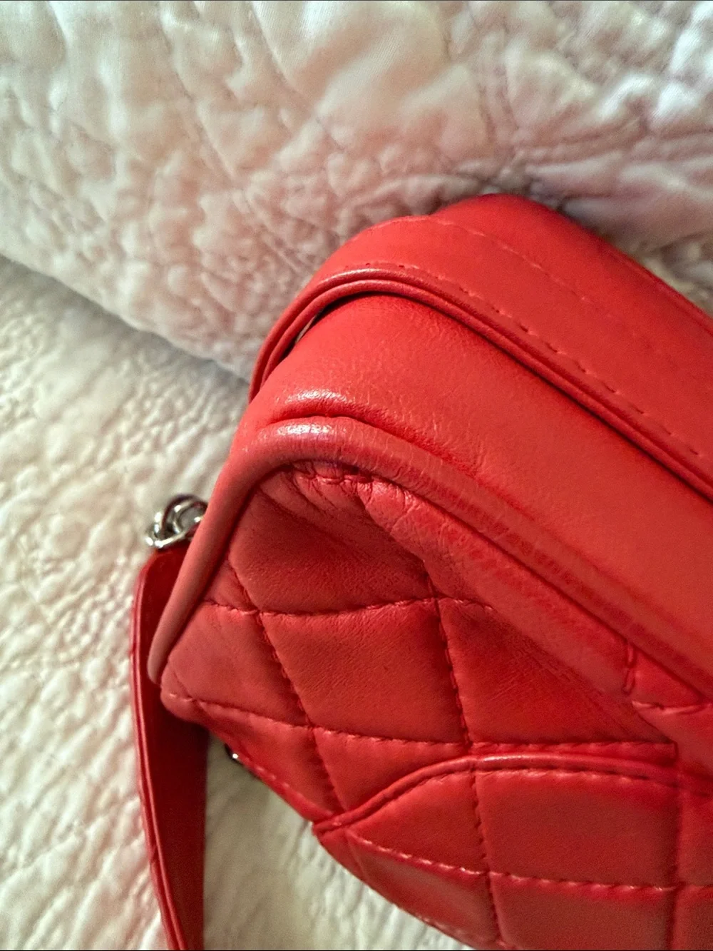Chanel Quilted Red Chain-Handle Shoulder Bag